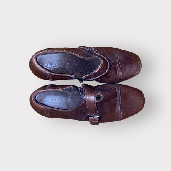 Clarks Brown Leather Shoes Size 7 M - Picture 4 of 5